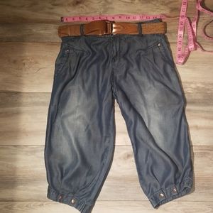 Vero moda cropped jean with belt dark wash